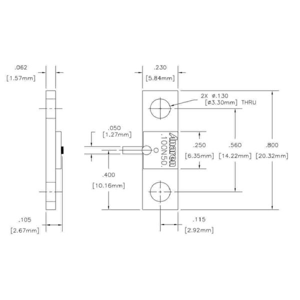 flange mount resistor Anaren G100N50W4 rowaves J100N50X4 Anaren 50Ω 100W resistor
