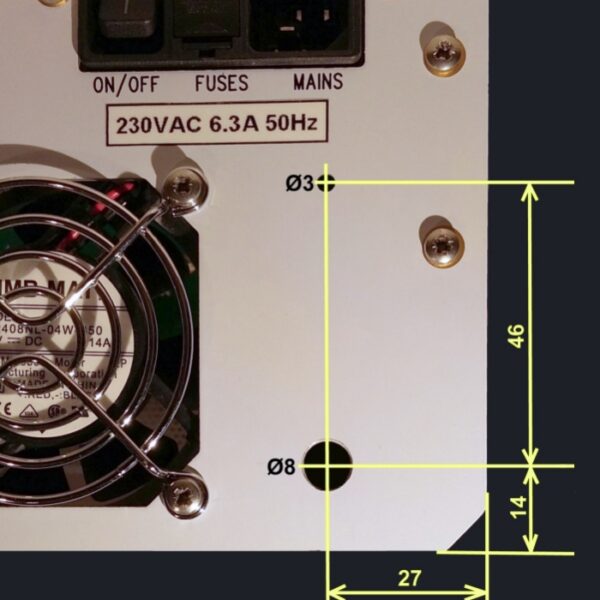 12V-PSU-holes 12V/5Adc PSU option PA1000+